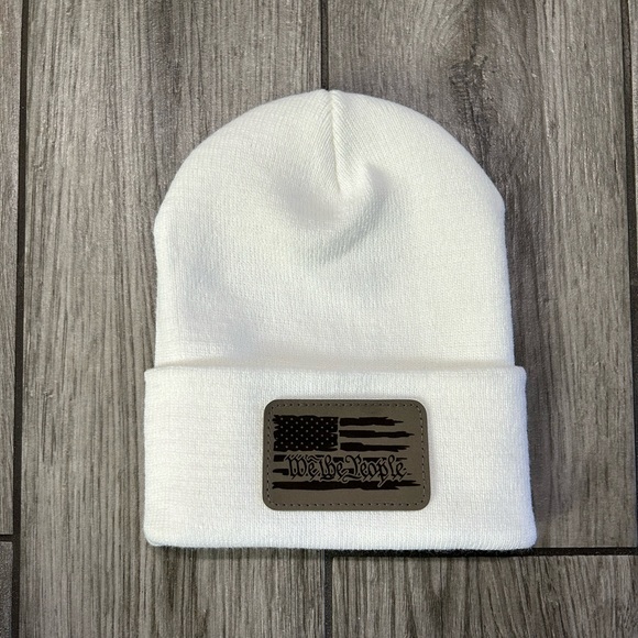 Laser engraved patch beanie. We the people. - Picture 2 of 2